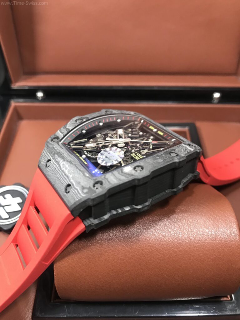 Richard Mille RM035-02 Carbon Red Rubber 43mm ZF Swiss V4 เรือนรมดำลาย สายยางแดง 03