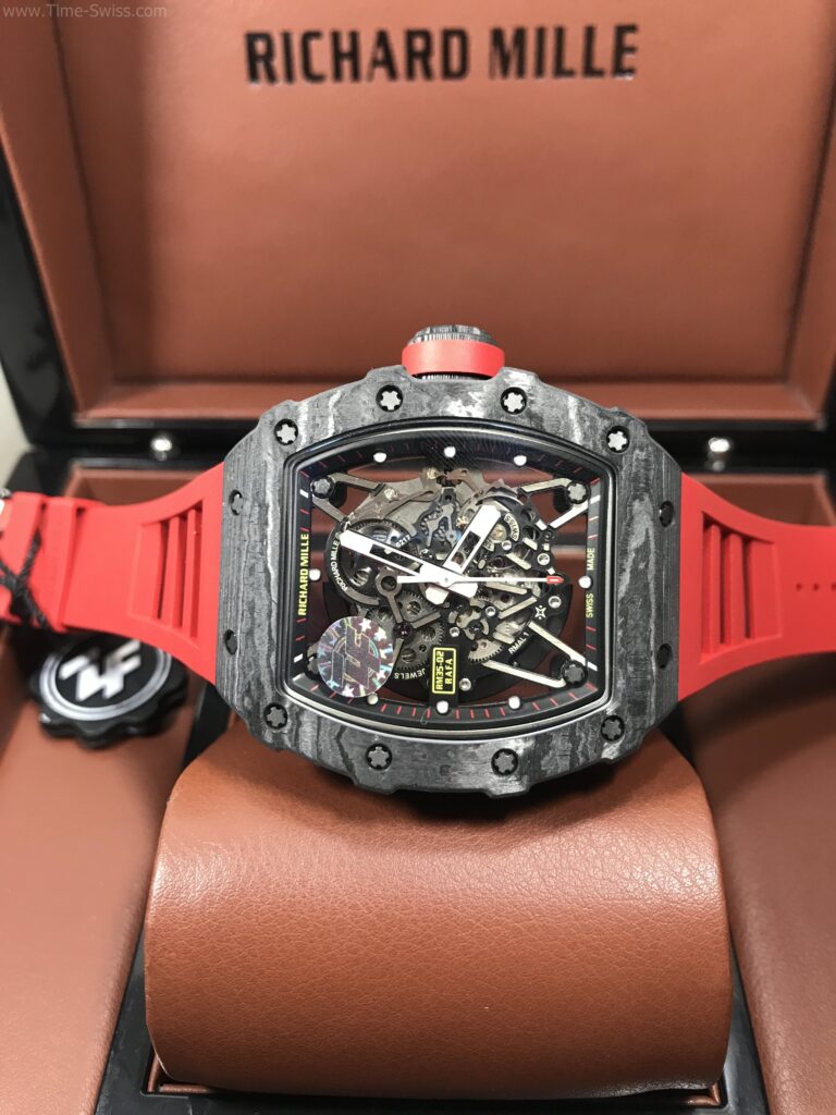 Richard Mille RM035-02 Carbon Red Rubber 43mm ZF Swiss V4 เรือนรมดำลาย สายยางแดง 07