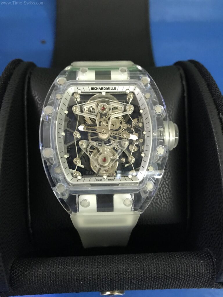 Richard Mille RM05602 Tourbillion White Crystal Skeleton 42mm Swiss เรือนใส สายยางใส 01