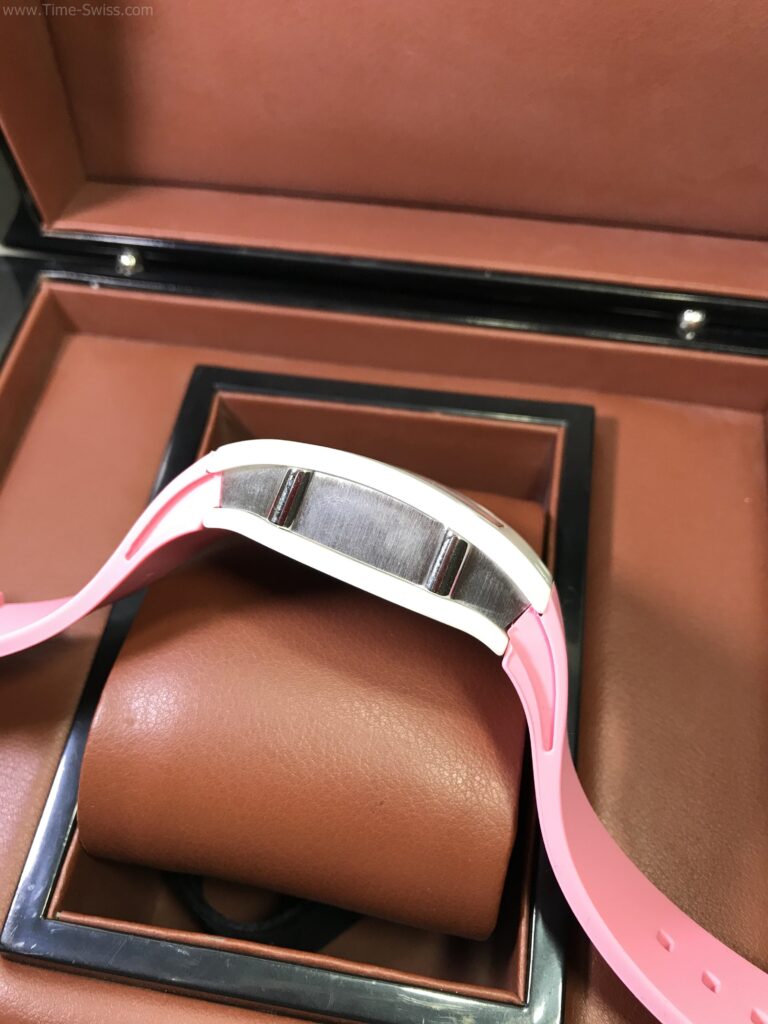 Richard Mille RM07-01 Ceramic Pink Dial 28mm Ladies Swiss เรือนเซลามิกขาว สายยางชมพู 03