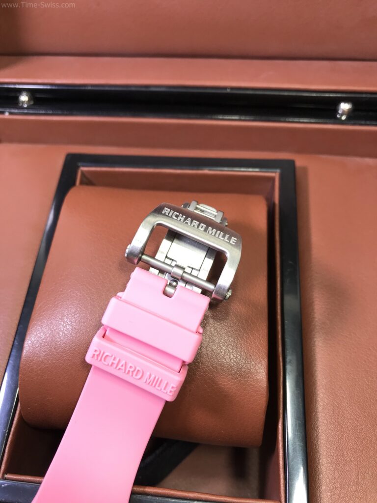 Richard Mille RM07-01 Ceramic Pink Dial 28mm Ladies Swiss เรือนเซลามิกขาว สายยางชมพู 04