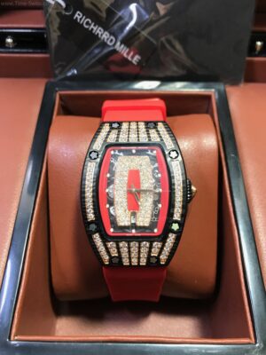 Richard Mille RM0701 PVD Diamond Red Dial Rubber 28mm CC Ladies