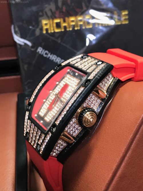 Richard Mille RM0701 PVD Diamond Red Dial Rubber 28mm CC Ladies