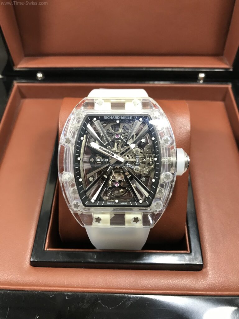 Richard Mille RM1201 Tourbillion White Rubber 42mm RMF Swiss เรือนใส สายยางใส 01