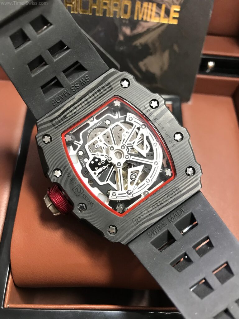 Richard Mille RM50-03 Launches Carbon Tourbillon Rubber 43mm Swiss ขอบในแดง 05