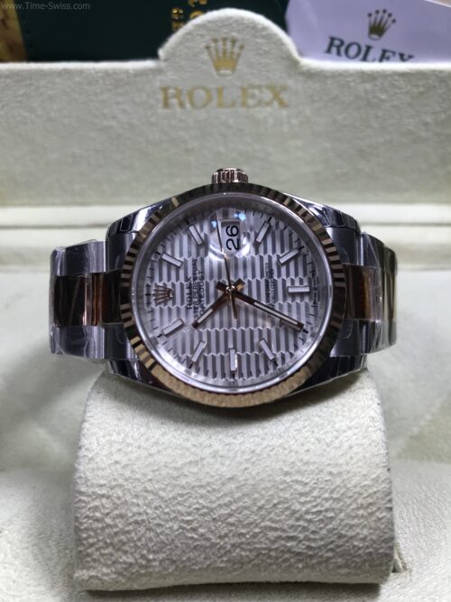 Rolex Oyster Perpetual Datejust Two Tone White Dial 36mm EW Swiss