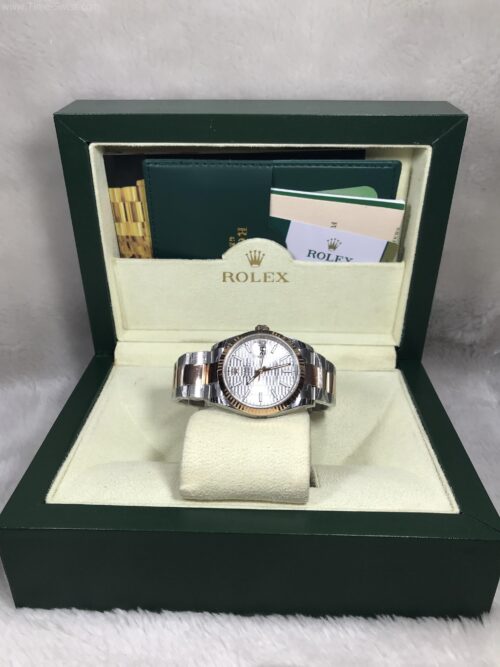 Rolex Oyster Perpetual Datejust Two Tone White Dial 36mm EW Swiss