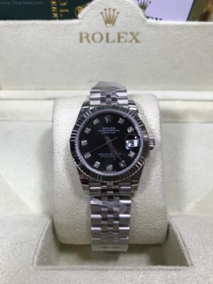 Rolex Datejust Black Dial Jubilee 31mm Ladies EW Swiss