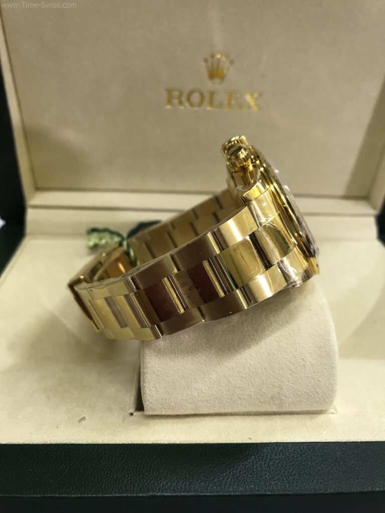 Rolex Daytona Gold 4130 Black Noob Swiss เรือนทอง หน้าดำ สายทอง 03