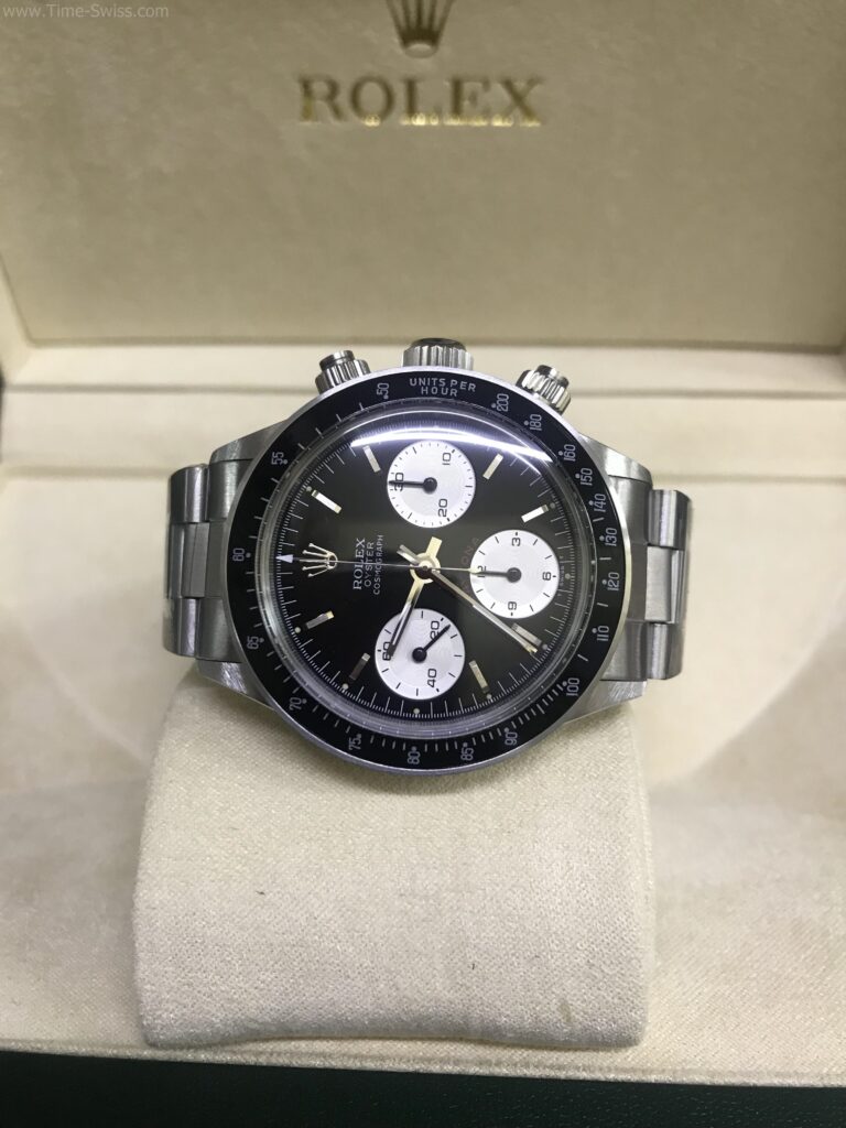 Rolex Daytona Vintage Paul Newman Black 37mm Swiss เรือนเงิน หน้าดำ ขอบในดำ 08