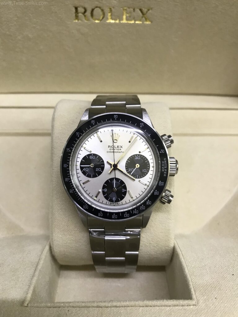 Rolex Daytona Vintage Paul Newman White 37mm Swiss เรือนเงิน หน้าขาว ขอบในขาว 01