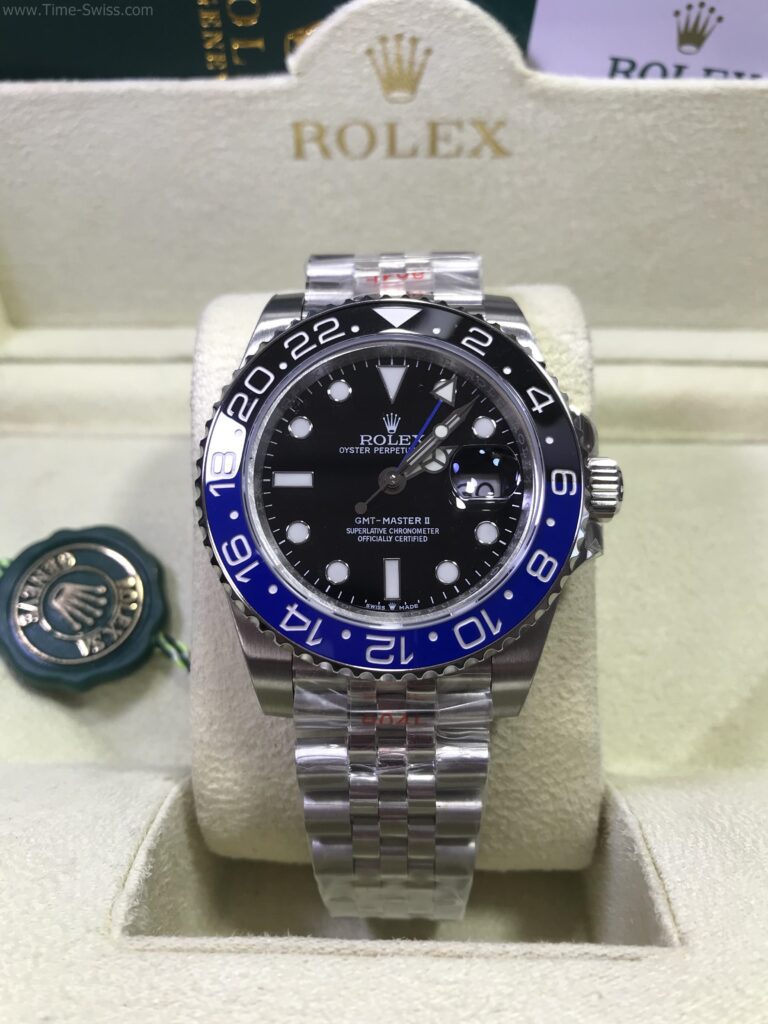 Rolex GMT Batman Jubilee 40mm 3285 Noob Swiss เรือนเงิน ขอบเซลามิกดำน้ำเงิน แบทแมน สายจูบีลี่5ข้อ 01