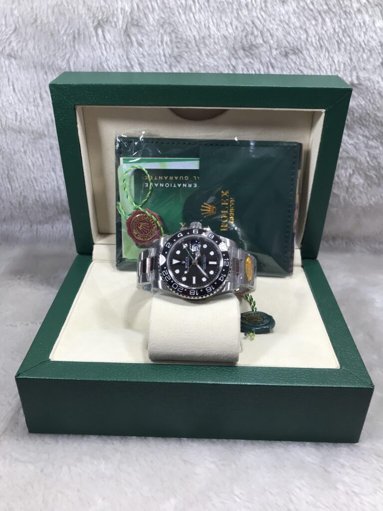 Rolex GMT Ceramic Black Green Hand 40mm SW Swiss เรือนเงิน หน้าดำ เข็มเขียว 07