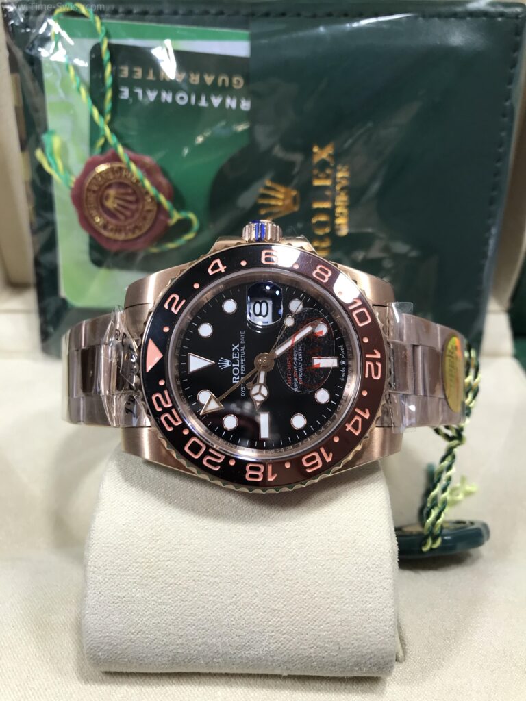 Rolex GMT Root Beer Everose Gold 40mm SW Swiss เรือนทองพิ้ง หน้าดำ 07