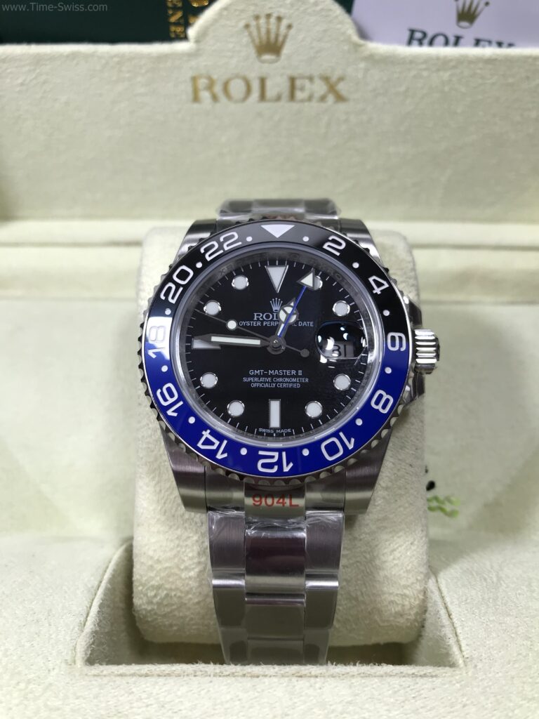 Rolex GMT Ceramic Batman 40mm TW Swiss เรือนเงิน ขอบเซลามิกดำน้ำเงิน แบทแมน 01