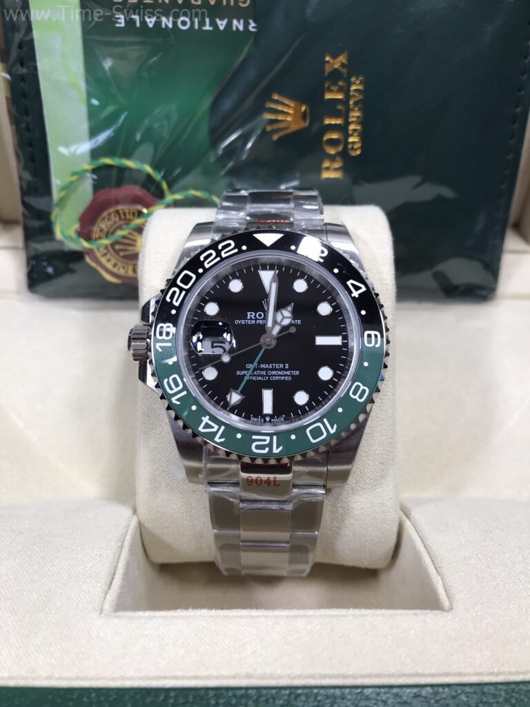 Rolex GMT Black-Green Sprite 41mm TW Swiss เรือนเงิน ขอบเซลามิกดำเขียว สไปร์ท 01