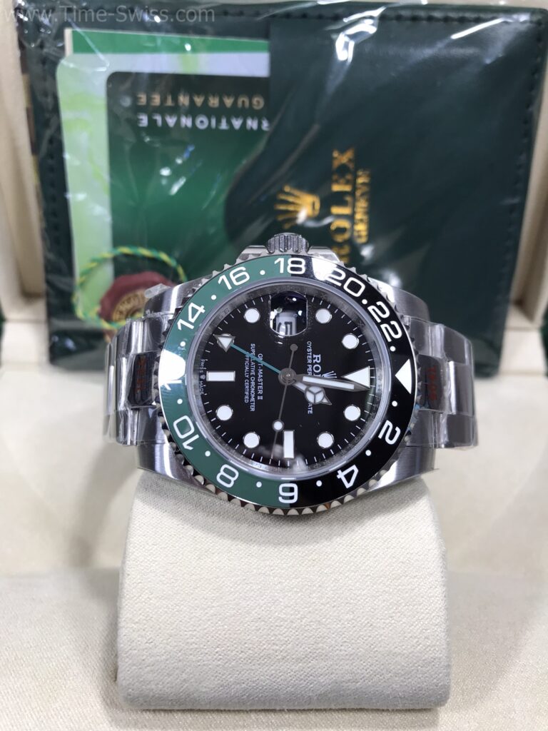 Rolex GMT Black-Green Sprite 41mm TW Swiss เรือนเงิน ขอบเซลามิกดำเขียว สไปร์ท 07