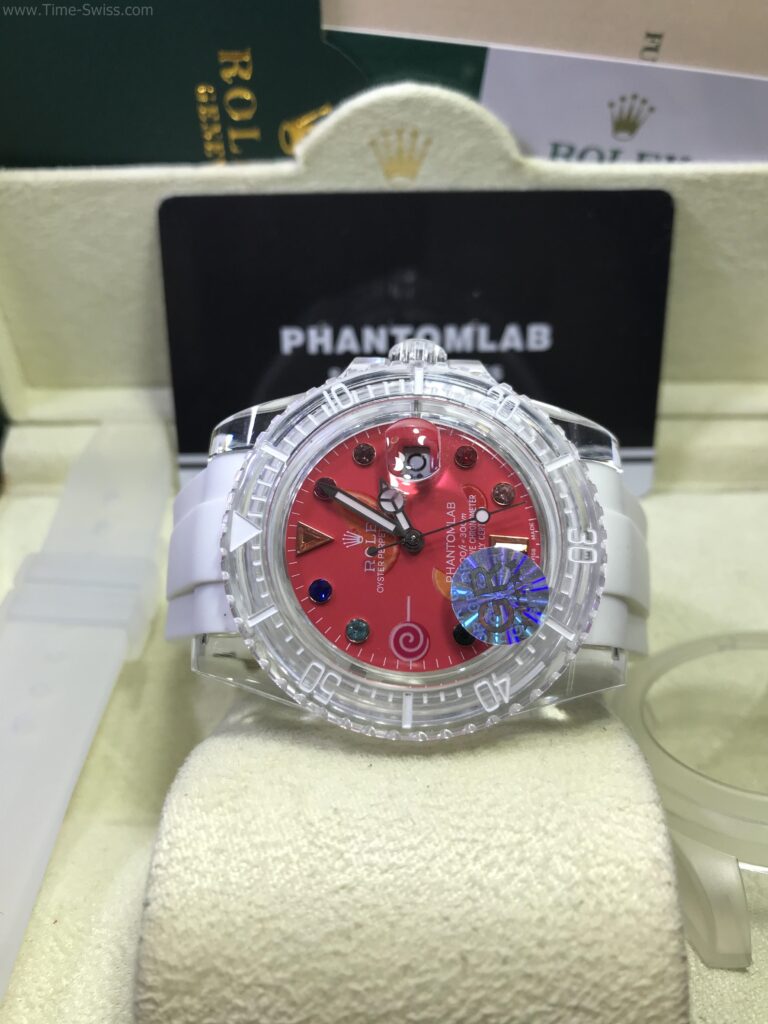 Rolex Phantomlab Crystal Red Dial 40mm GR Swiss เรือนใส หน้าแดง 01