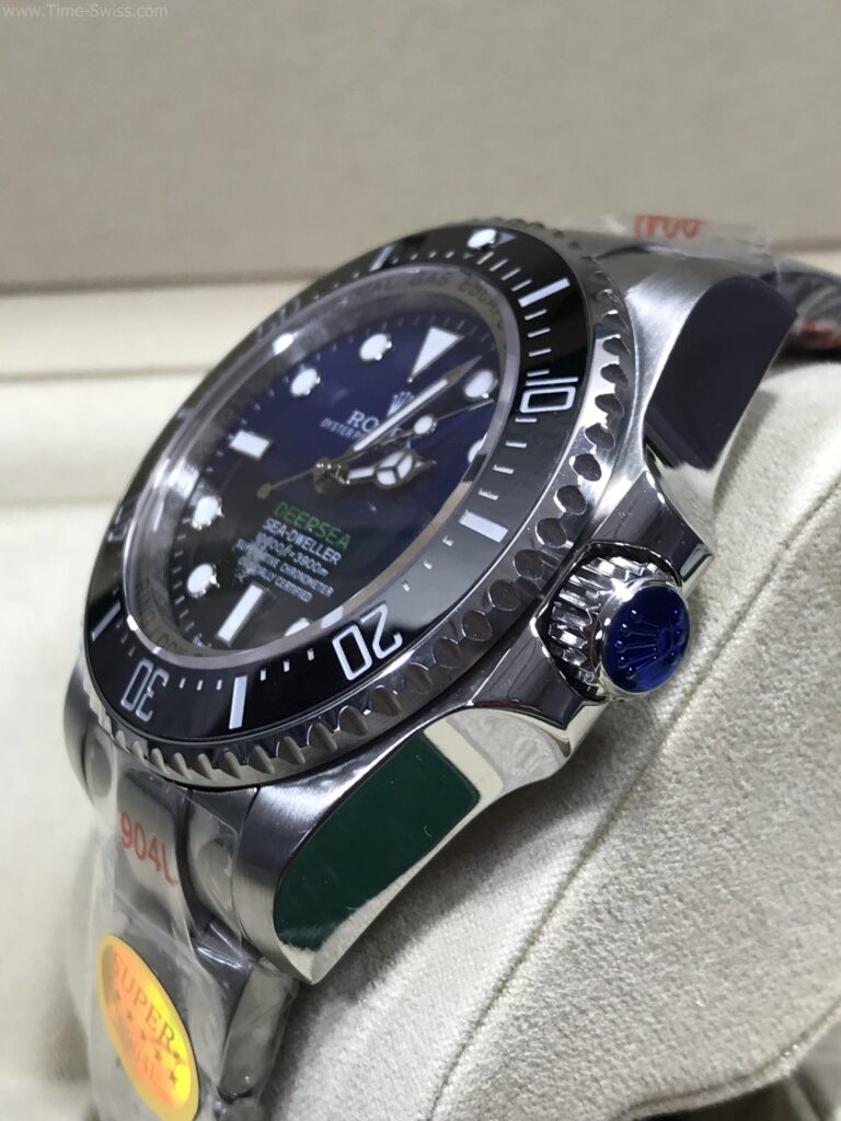 Rolex Deepsea Ceramic Blue 44mm SW Swiss เรือนเงิน หน้าดำน้ำเงิน อักษรเขียว 02