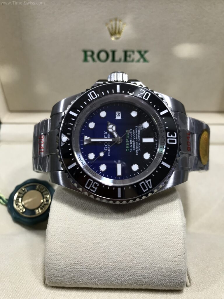 Rolex Deepsea Ceramic Blue 44mm SW Swiss เรือนเงิน หน้าดำน้ำเงิน อักษรเขียว 07