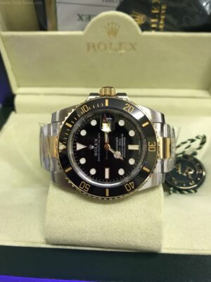 Rolex Submariner Gold Two Tone Black Dial 41mm 3135 Noob Swiss