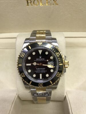 Rolex Submariner Gold Two Tone Black Dial 40mm 3135 Clean Swiss