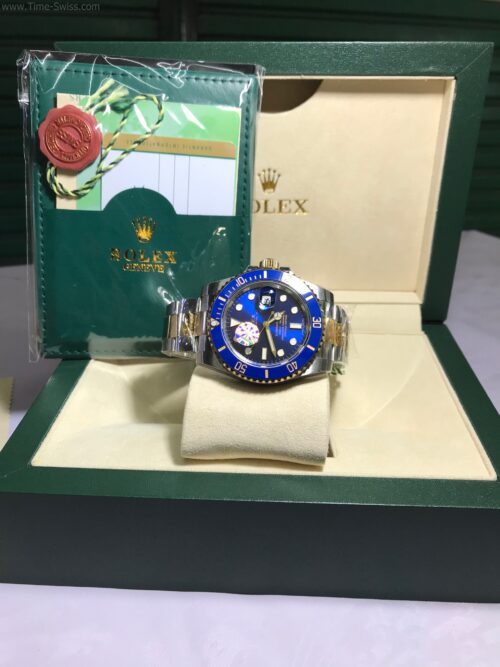 Rolex Submariner Gold Two Tone Blue Dial 41mm 2836 AR Swiss