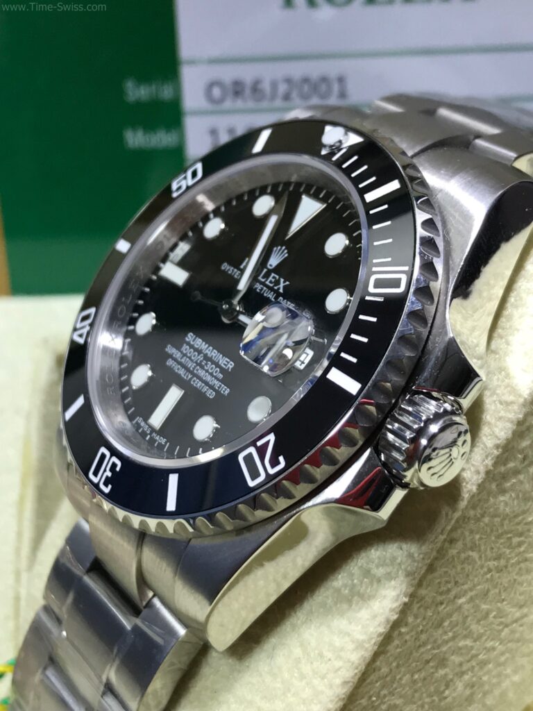 Rolex Submariner Ceramic Black 2836 Swiss เรือนเงิน หน้าดำ ขอบเซลามิก 02