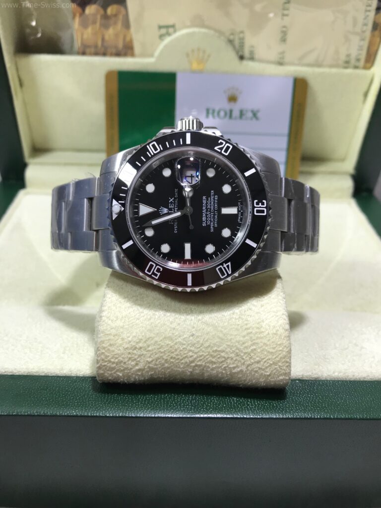 Rolex Submariner Ceramic Black 2836 Swiss เรือนเงิน หน้าดำ ขอบเซลามิก 08