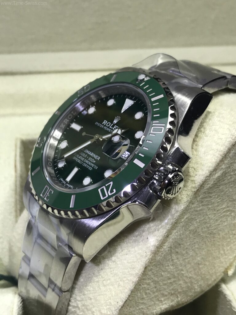 Rolex Submariner Ceramic Green Hulk 41mm 3135 VSF Swiss เรือนเงิน หน้าเขียว ขอบเซลามิกเขียว 02