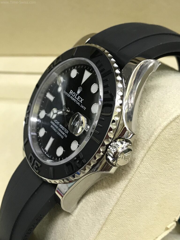 Rolex Yachtmaster Black Dial 43mm VSF Swiss เรือนเงิน หน้าดำ สายยาง 02