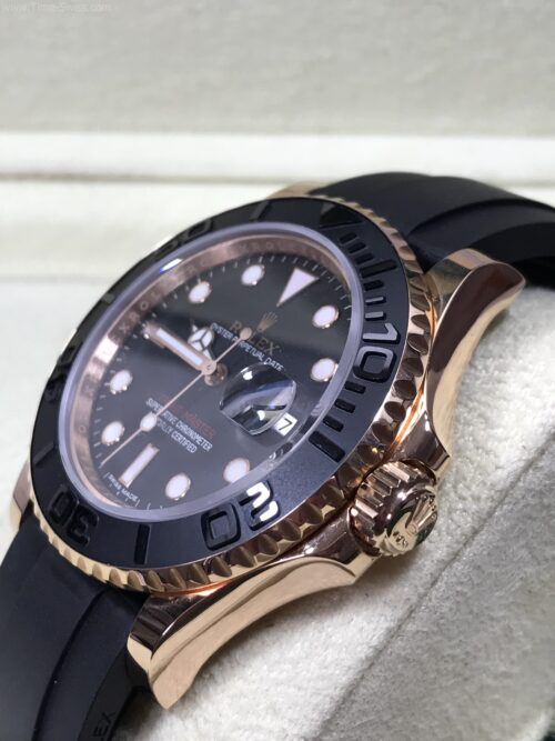 Rolex Yachtmaster Rose Gold Black Dial 40mm Rubble TW Swiss