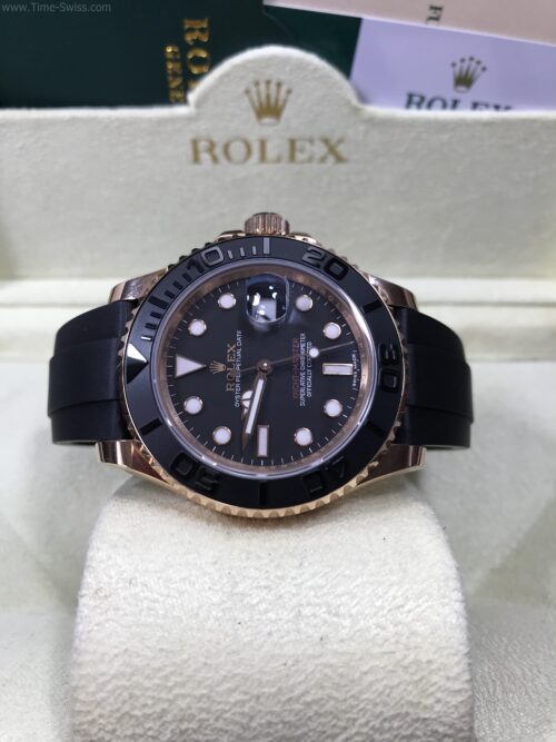 Rolex Yachtmaster Rose Gold Black Dial 40mm Rubble TW Swiss