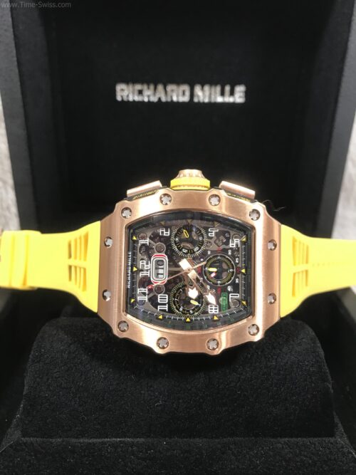 Richard Mille RM011-03 Rose Gold Yellow Rubber 40mm KV CC