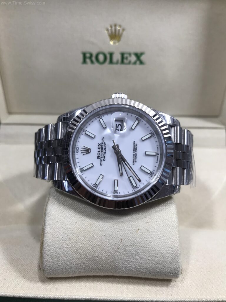 Rolex Datejust White Dial Jubilee 41mm VSF สวิส เรือนเงิน หน้าขาวขีด สายจูบีลี5ข้อ 10