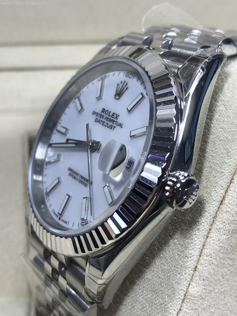 Rolex Datejust White Dial Jubilee 41mm VSF สวิส เรือนเงิน หน้าขาวขีด สายจูบีลี5ข้อ 02