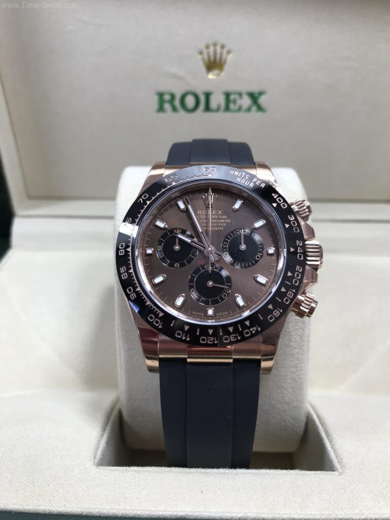 Rolex Daytona 116515LN Chocolate 40mm BT สวิส เรือนทองพิ้ง หน้าช็อกโกแลต สายยาง 01