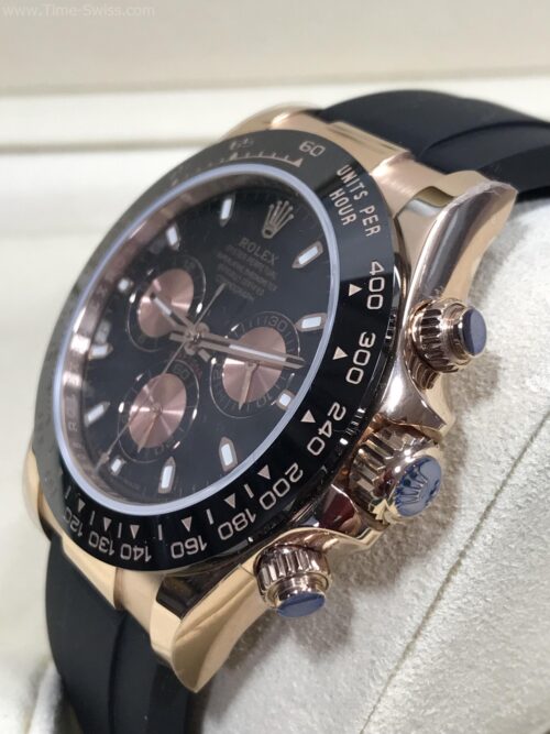 Rolex Daytona 116515LN Rose Gold Black Dial 40mm Rubble EW Swiss