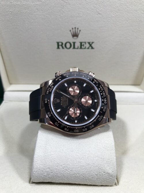 Rolex Daytona 116515LN Rose Gold Black Dial 40mm Rubble EW Swiss