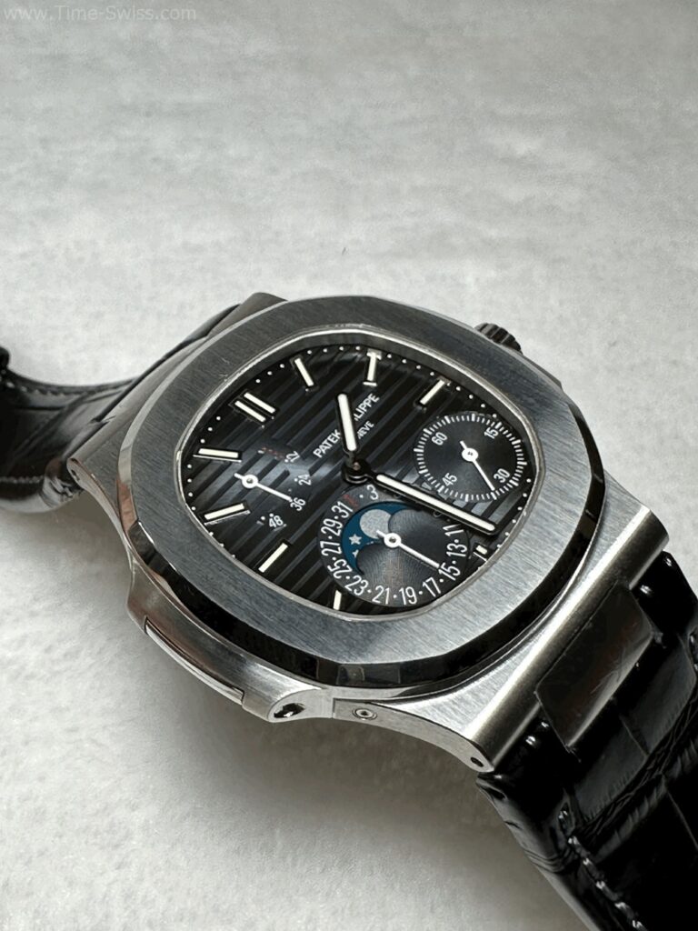 Patek Nautilus 5712-1A Moon Phase Leather Strap PPF Swiss หน้าน้ำเงิน สายหนัง 03