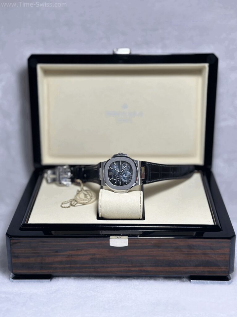 Patek Nautilus 5712-1A Moon Phase Leather Strap PPF Swiss หน้าน้ำเงิน สายหนัง 07