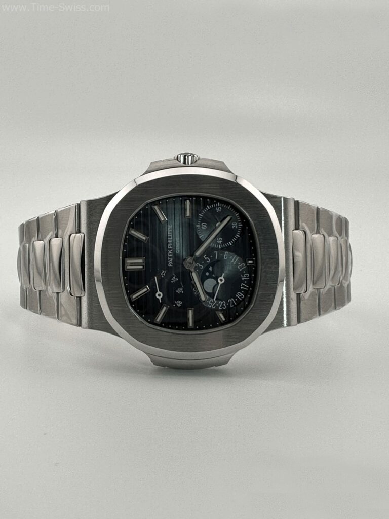 Patek Nautilus Moon Phase Blue Dial 40mm PPF Swiss เรือนเงิน หน้าน้ำเงิน สายเลส 07