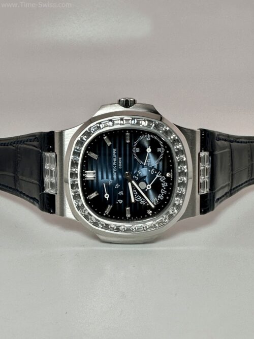 Patek Nautilus 5712G Diamond Blue Dial 40mm Leather Strap ZF Swiss