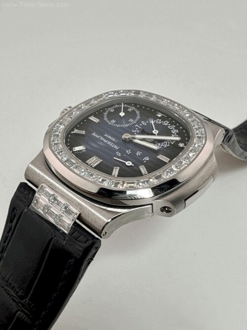 Patek Nautilus 5712G Diamond Blue Dial 40mm Leather Strap ZF Swiss