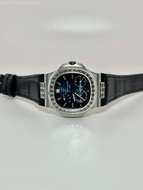 Patek Nautilus 5712G Diamond Blue Dial 40mm Leather Strap ZF Swiss