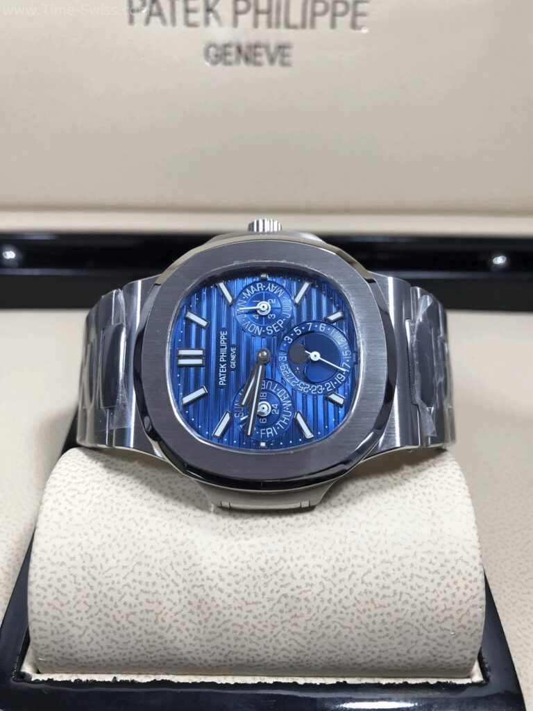 Patek Nautilus 5740 Blue Dial 40mm GR Swiss เรือนเงิน หน้าน้ำเงิน 08