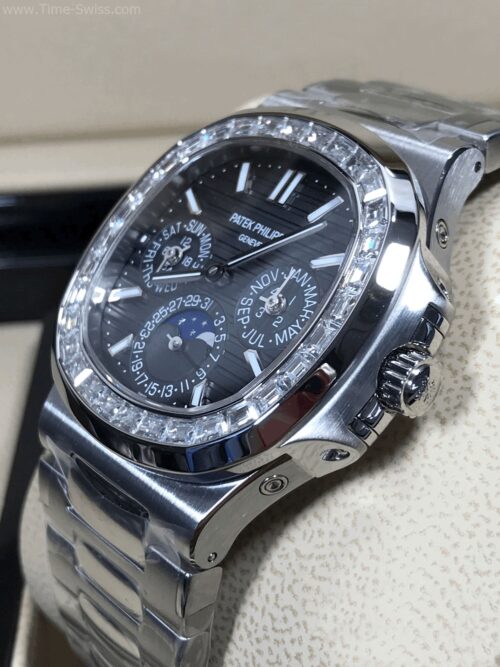 Patek Nautilus 5740 Grey Dial Diamond 40mm GR Swiss