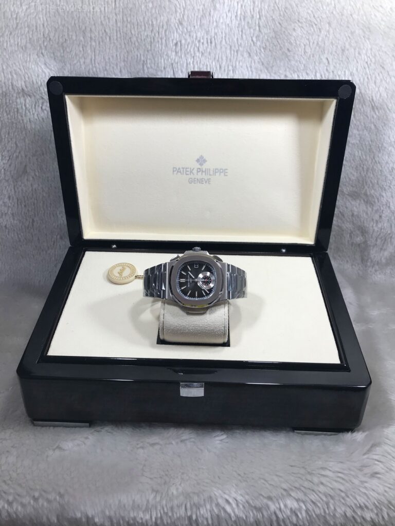 Patek Nautilus 5980-1A Black Dial 40mm PPF Swiss ยักษ์ตาเดียว เรือนเงิน หน้าดำ สายเลส 09