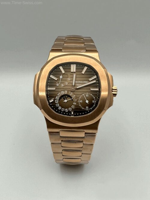 Patek Nautilus 5712R Moon Phase Rose Gold Brown Dial 40mm ZF Swiss