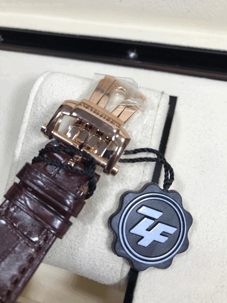 Patek Nautilus Moon Phase Rose Gold 40mm ZF Swiss เรือนทองพิ้ง หน้าดำ Power สายหนัง 06